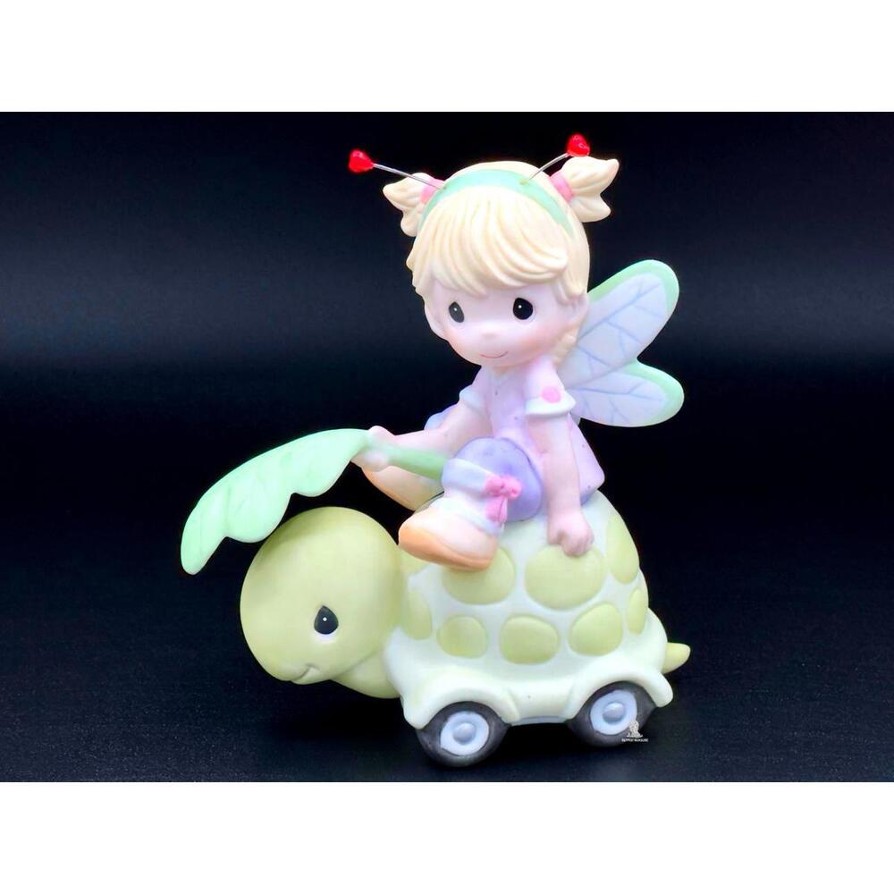 Precious Moments Care Bear Fairy Girl on Turtle Figurine • Enesco Retired Cute